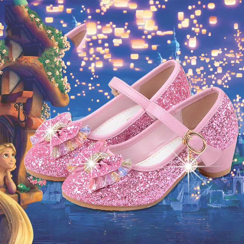 
Custom Logo Girl Princess Frozen Crystal Dress Shoes 
