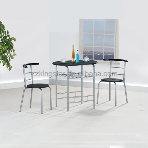 
Metal MDF kitchen furniture compact dining table breakfast bar 2 chairs set 