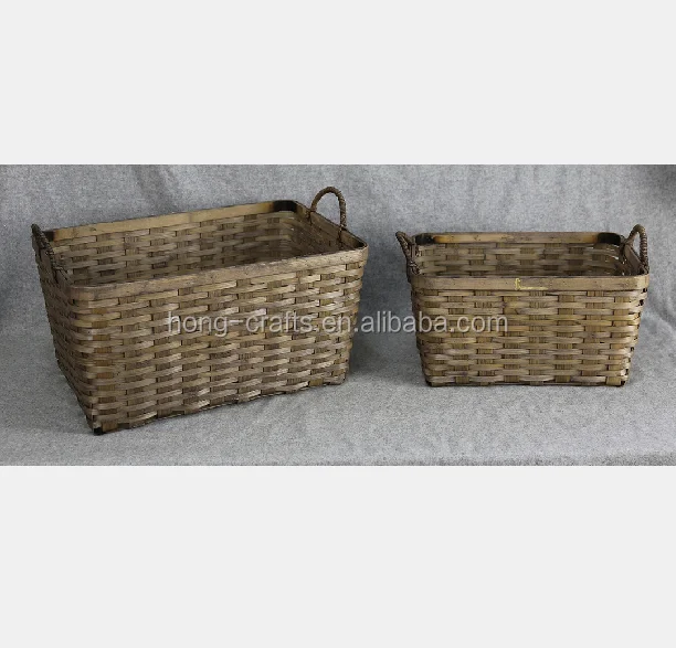 
Factory Wholesale unique Bamboo Weaving Picnic Laundry Storage Basket 