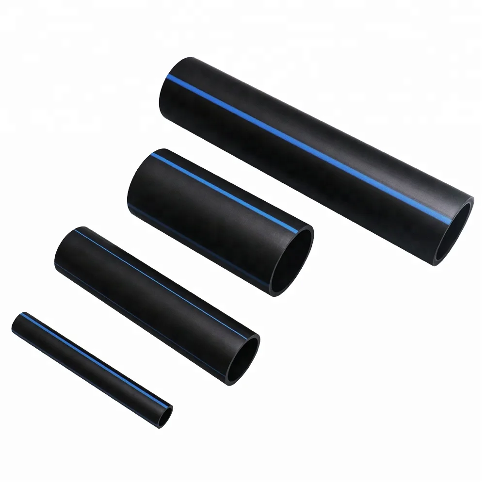 
Plastic factory HDPE water pipe large diameter black pe pipe PE100 