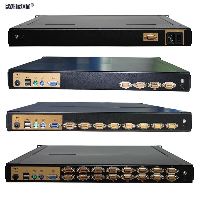 17 inch 1U rack mount keyboard control monitor kvm console VGA KVM extender  8 Port USB ps2  KVM switch