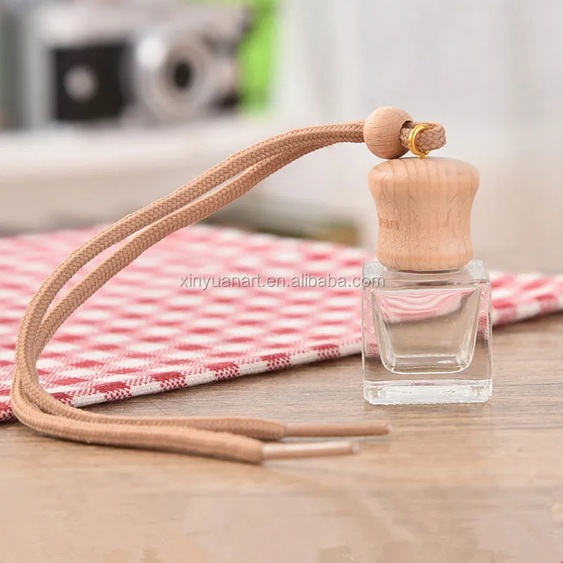 
Square sharp high quality wood empty car perfume hanging car aroma diffuser 