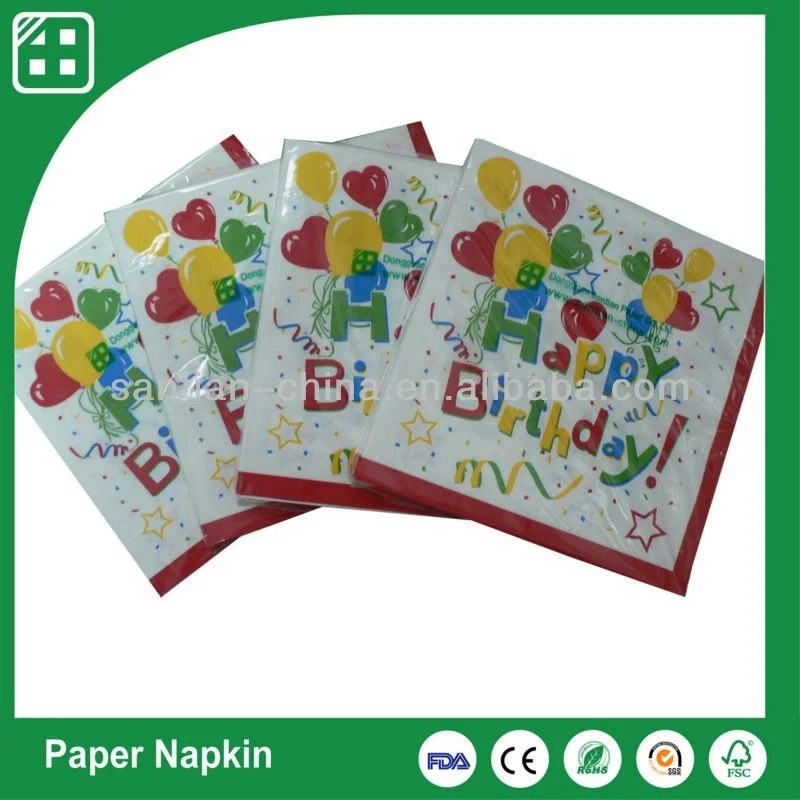 2 Ply 3 Ply Fancy Printed Paper Party Napkins For Birthday Party With High Quality, Paper Napkins Factory