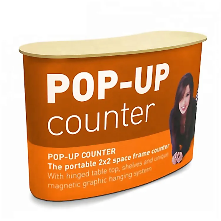 Высокое качество поощрения портативный изготовленным на заказ логосом стол раскладной всплывающий торговой выставки счетчик