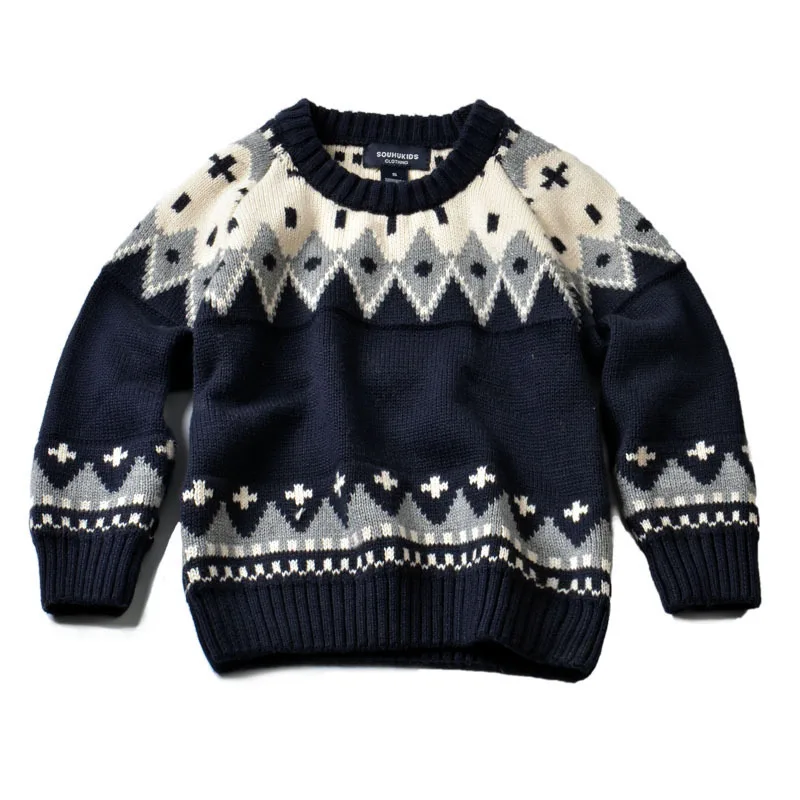Осенне-зимняя одежда, новинка, одинарная корейская детская одежда, теплый свитер для мальчиков, оптовая продажа, 100% хлопок
