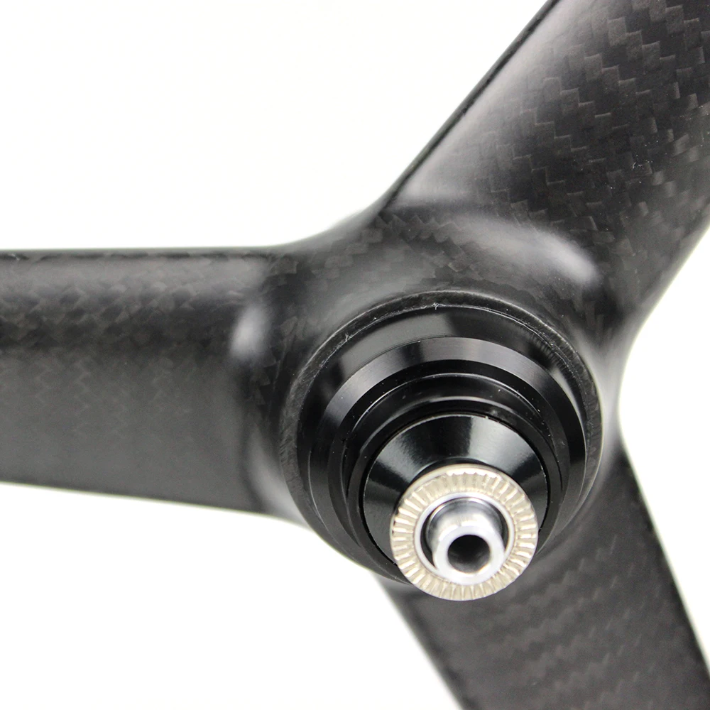 406mm carbon rims clincher three spoke carbon fiber wheels for BMX folding bike