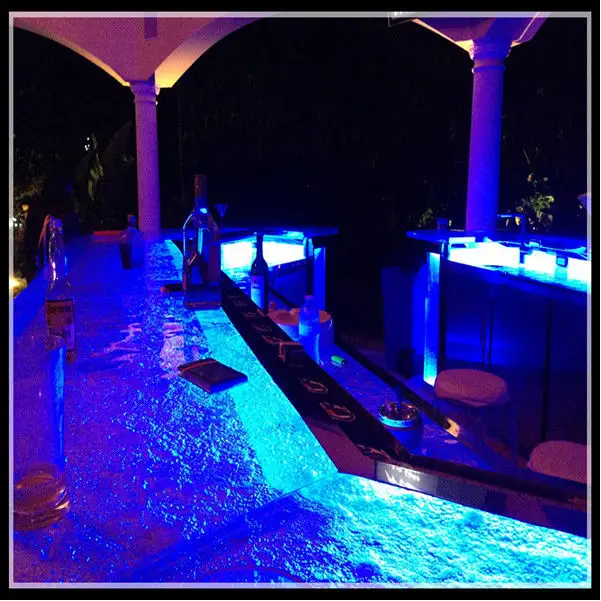 
LED illumination glass modern commercial bar counter 