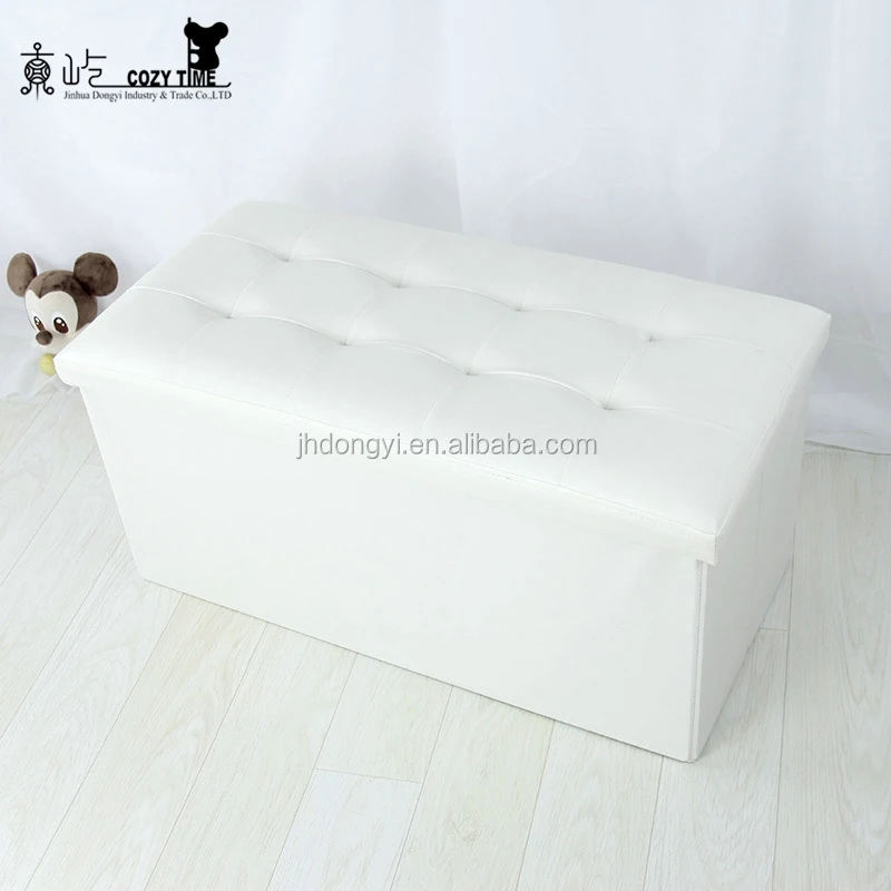 
Home furniture pu folding ottoman leather storage stool 