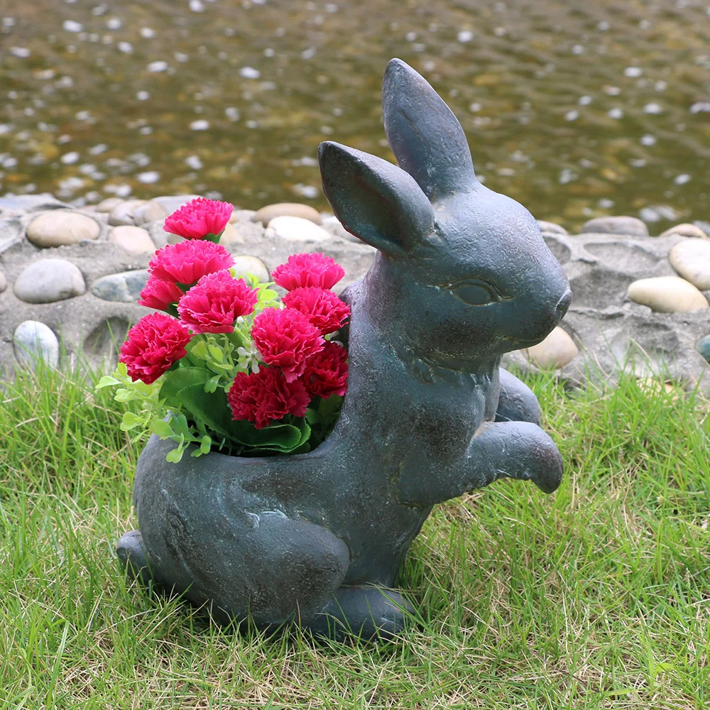 flower pot decoration rabbit animal flower pot garden decoration