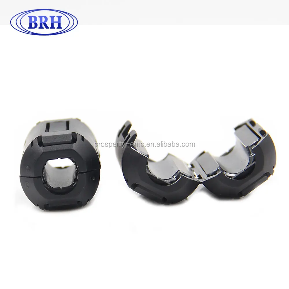 Clip-on ferrite ring core RFI EMI noise suppressor cable clip with plastic case