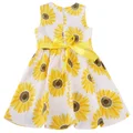 Kids Children Girl s Wear Sleeveless Cute Sunflower Printed Party Dress