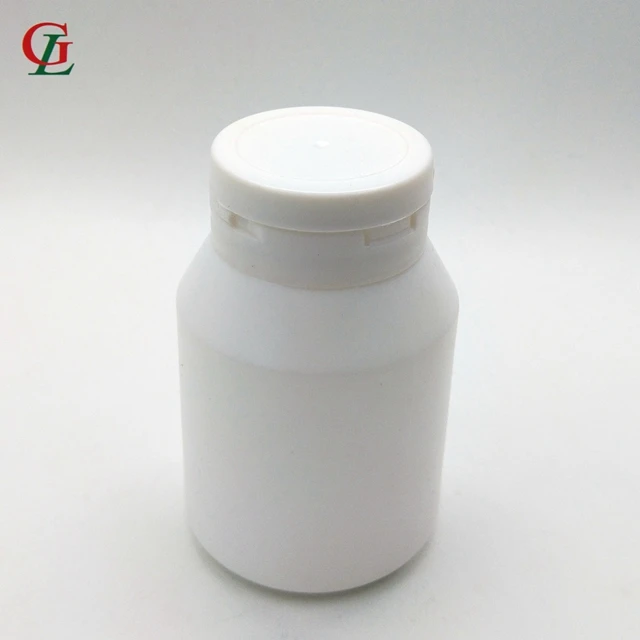 Hot sale HDPE 70-150cc white xylitol bottle Chewing Gum Plastic Bottle, pill tablet packing bottles with tear off cap