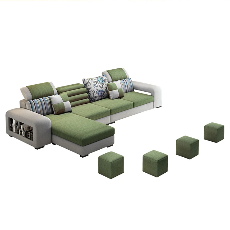 Modern Wholesale Home Furniture Sectional 6-seater Fabric Sofa Set for Living Room