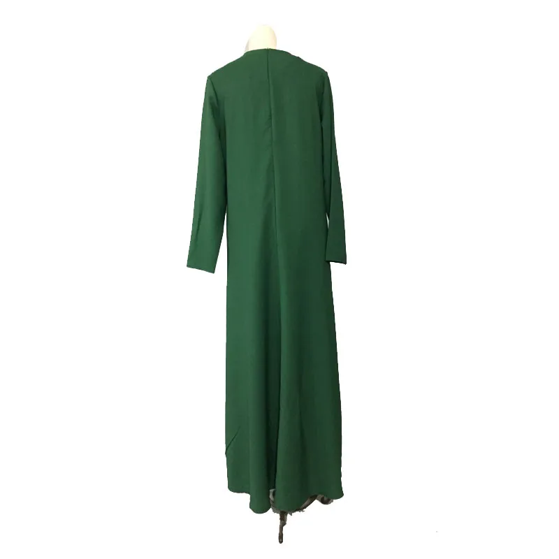 
Elegant design long sleeve maxi dress abaya tight waist gold lace decorated top selling muslim kaftan 