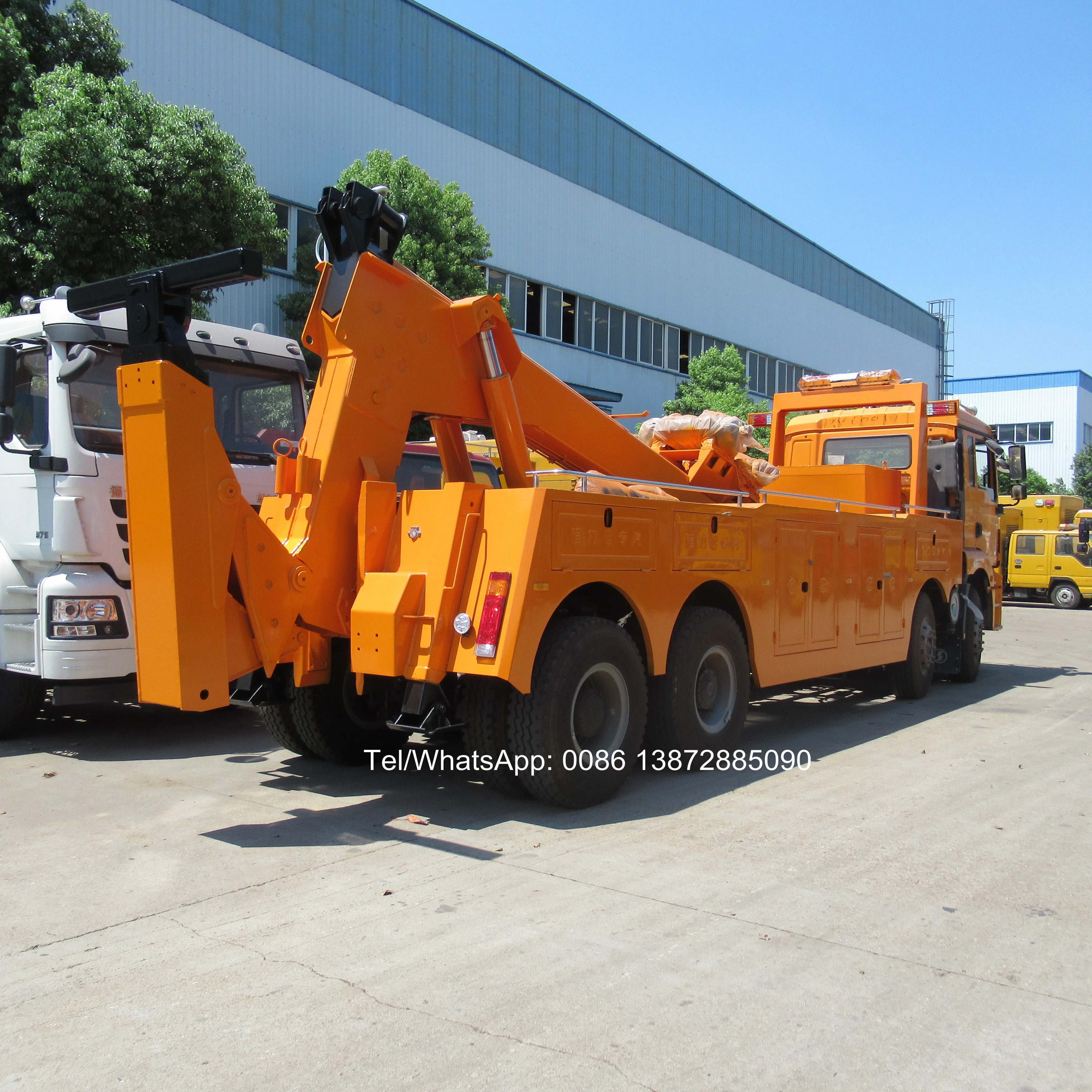 Спасательный Грузовик FAW 8x4 с краном, 75 тонн, 80 тонн, тяжелые тягачи, Эвакуаторы для продажи