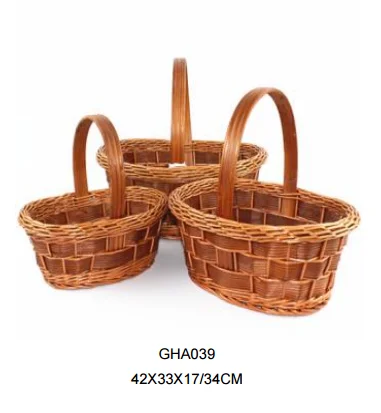 
oval willow fruit basket with handle wicker baskets for gifts 