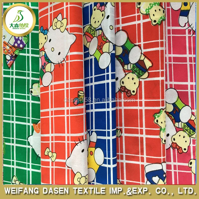 chinese wholesale supplier hello kitty polyester fabric for bedspread