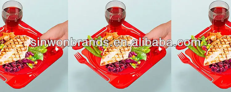 Party plates snap off utensils  20056-1