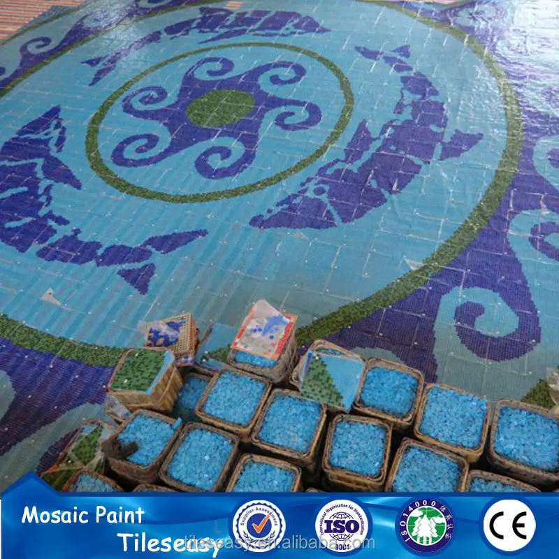 All Kinds Blue Mosaic Flower Patterns for Swimming Pool Decorative