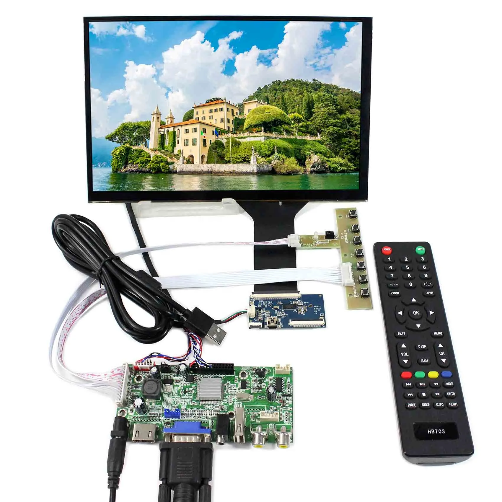 HDMI + VGA + AV + USB ЖК-плата VS-V59AV-V1 с 10,1 дюйма 1280X800 ЖК-экран с емкостным TP