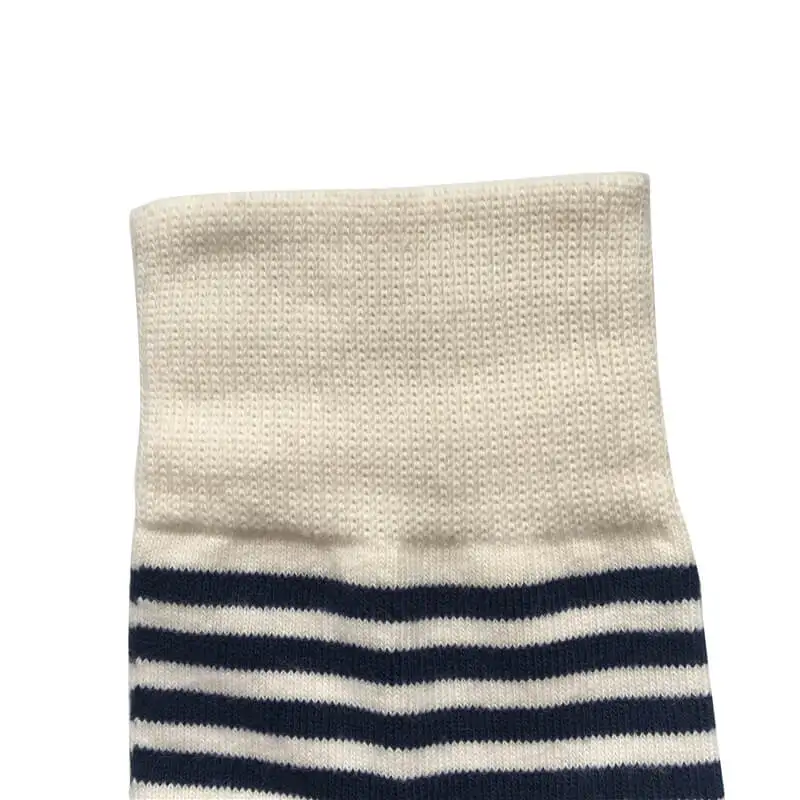 Funky Mens 100% Cotton Cuff Thin Stripe Dress Socks with Striped Toes and Legs