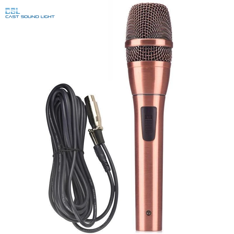 High-End metal material handheld wired dynamic karaoke microphone