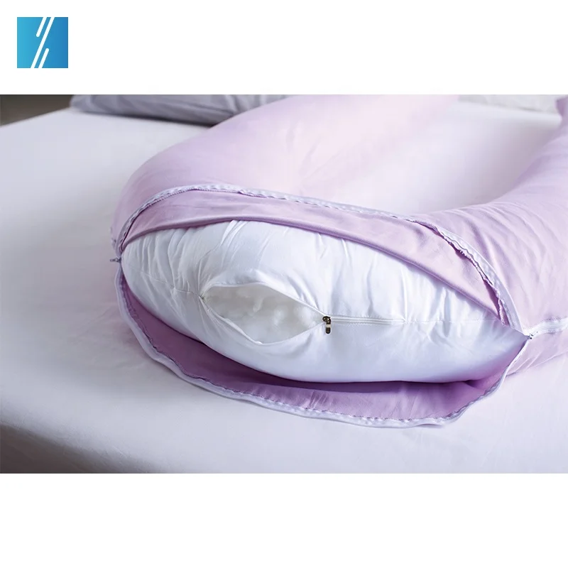 100% Cotton full body U shape Maternity Pregnancy Pillow Sleeping Back support customised high quality pregnancy pillow