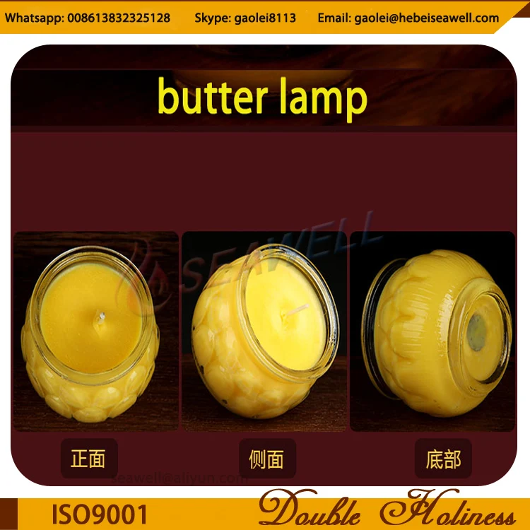 Religious temple votive buddhist lotus candle ghee butter candle lamp