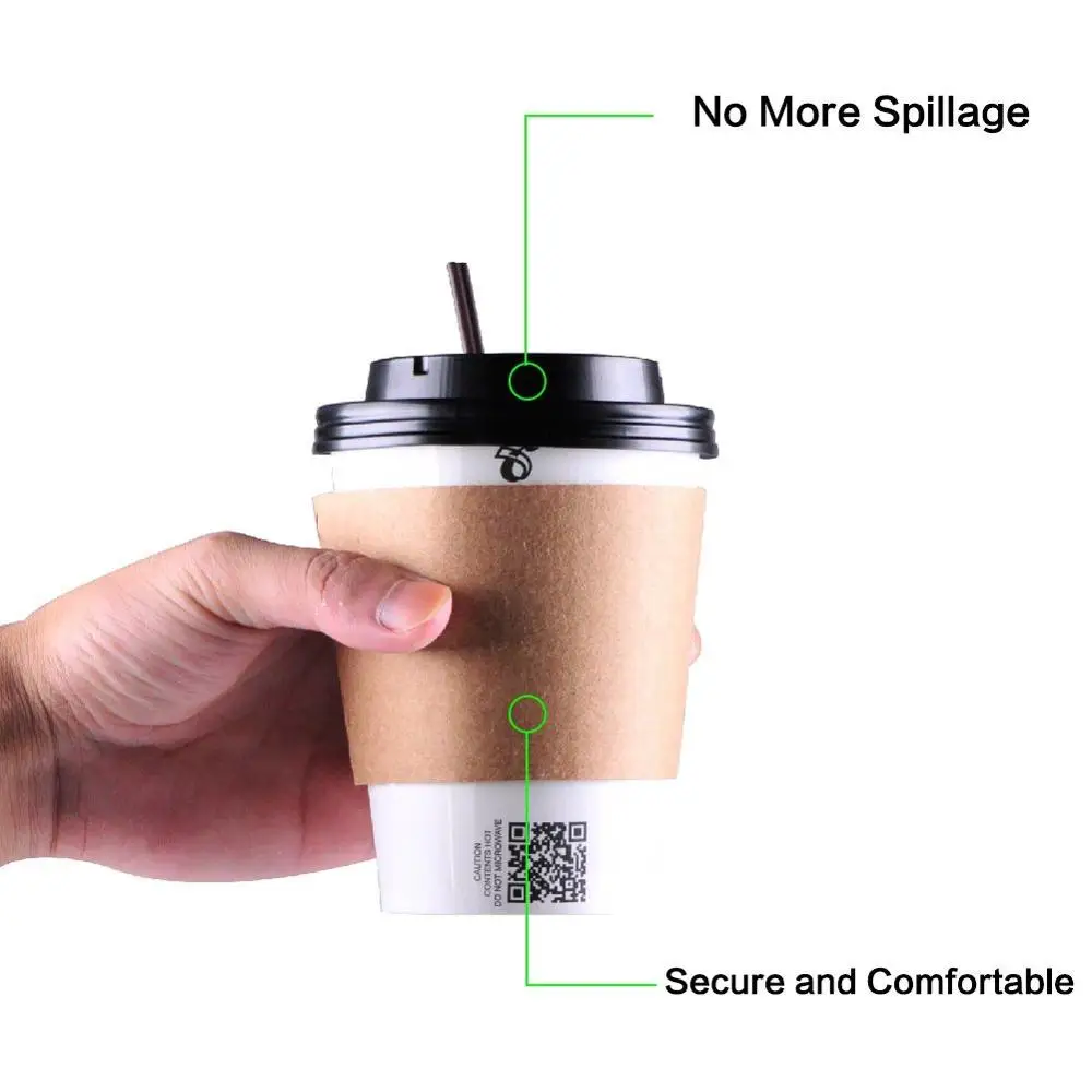 
Hot sell 12oz paper coffee cups and sleeves lids 120 set by gold supplier to Amazon 