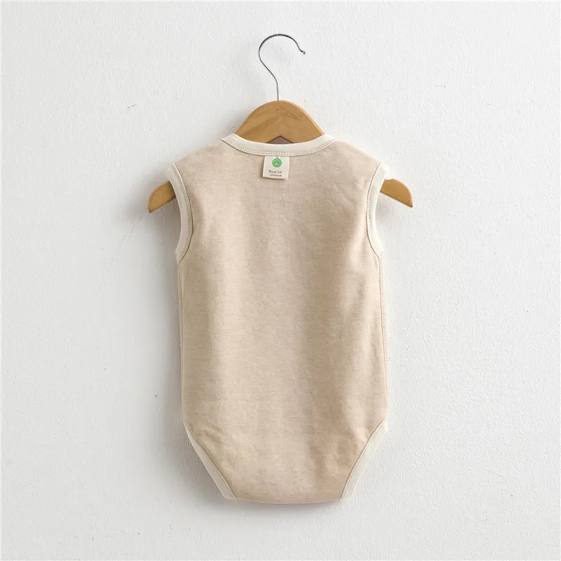 Cheap organic cotton sleeveless infant clothing rompers wholesale baby clothes 0-3 months