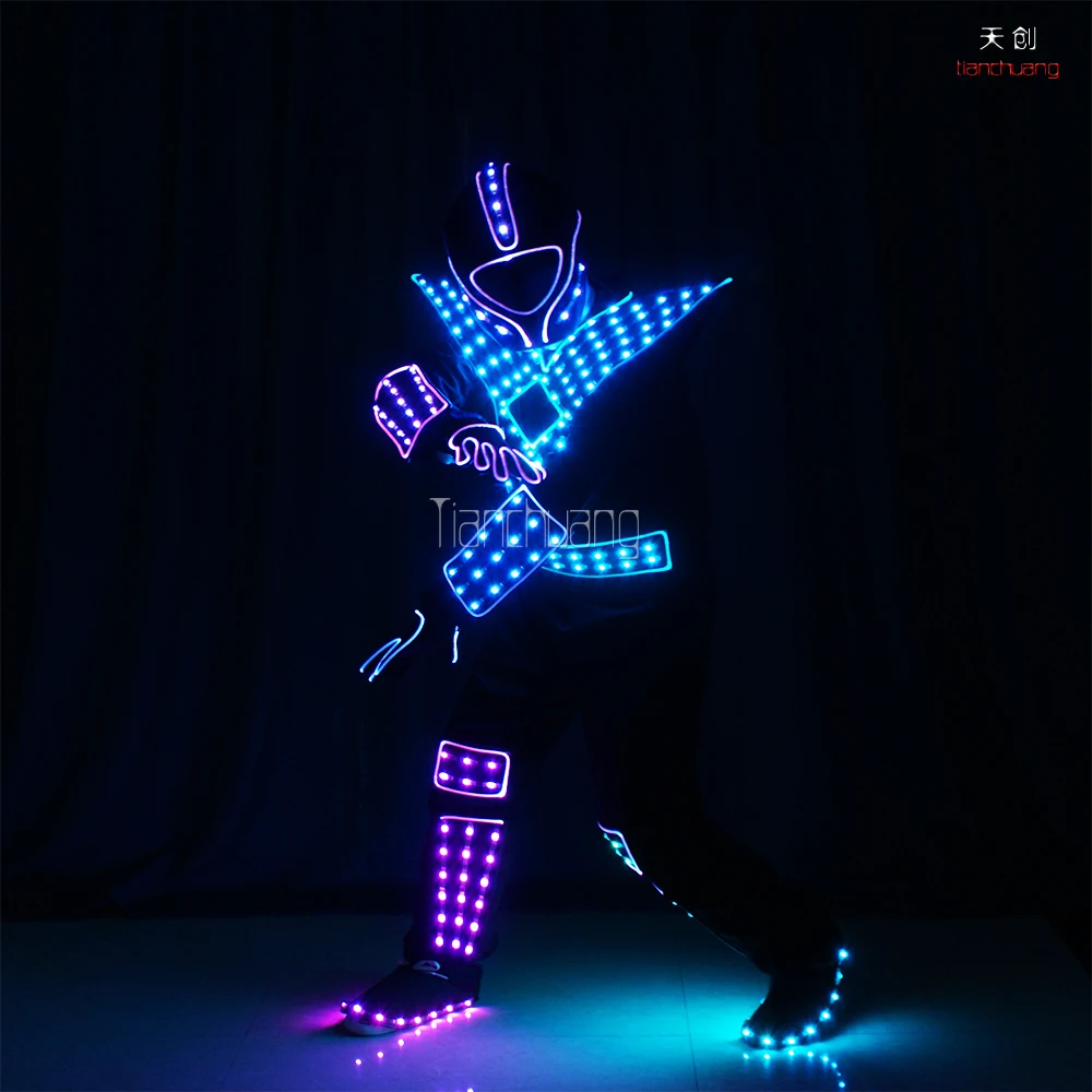 Pixel Tron танец LED костюмы