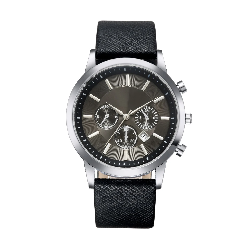 Montre Homme New Luxury Men Watches Super Soft Leather Watch Clock Men Quartz Wristwatches