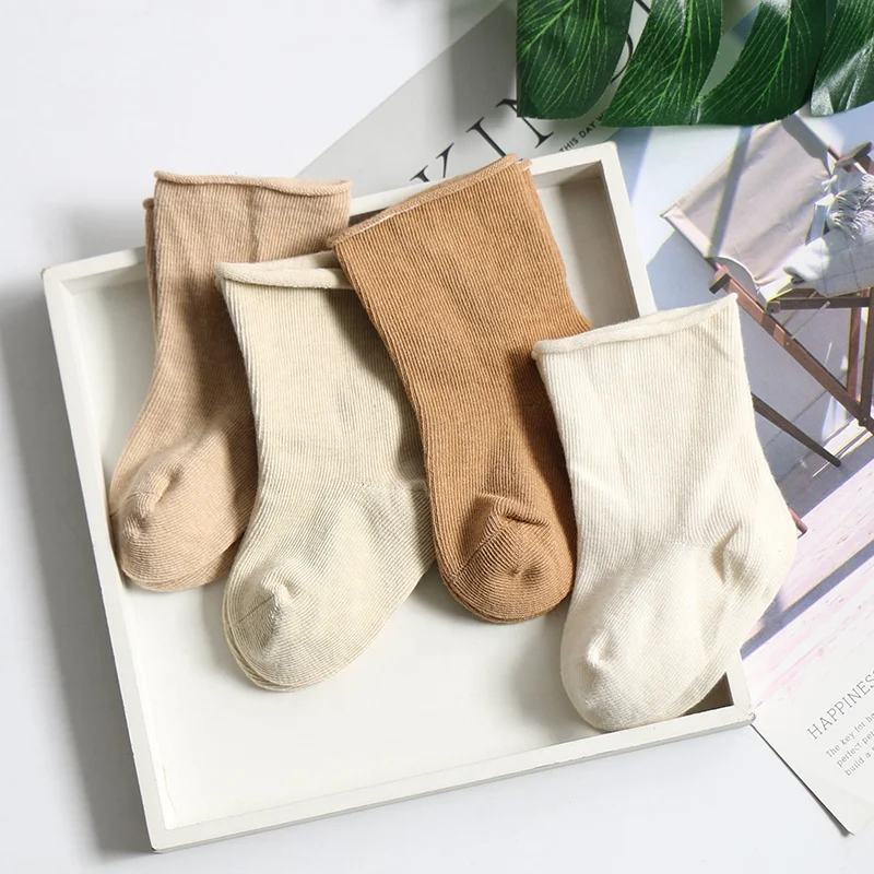 Зимние плотные Дышащие Детские высококачественные органические детские носки цветные хлопковые теплые мягкие простые детские носки