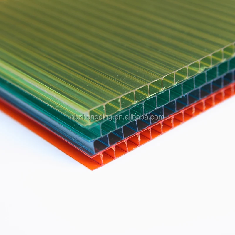 New color twinwall hollow pc sheets with chinese manufacture