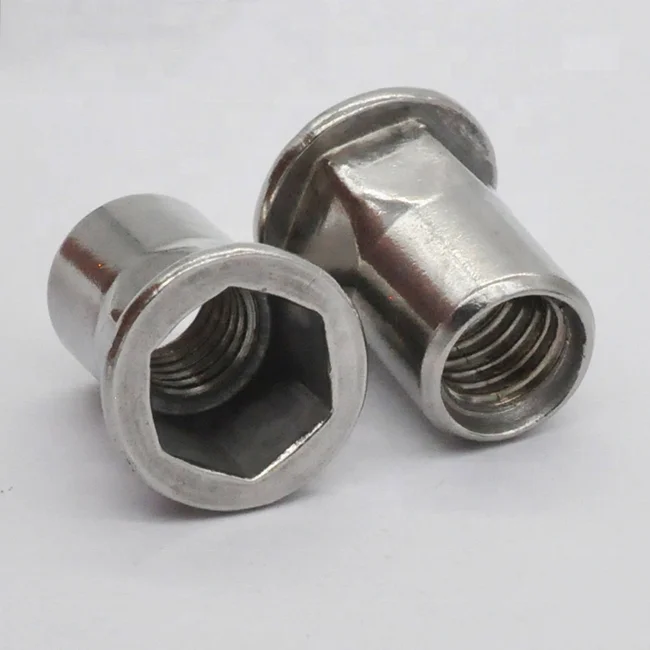 1/4-20 stainless steel 304 hex countersunk flat head rivet nut