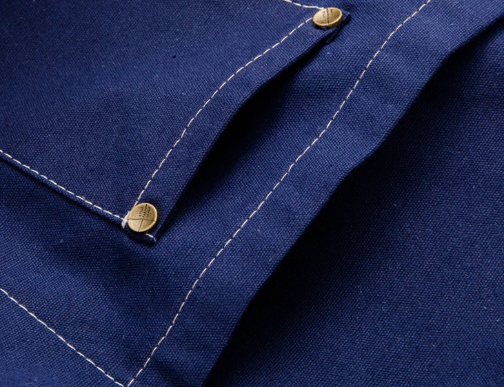 hot sale heavy durable Exquisite workmanship multi pockets cotton canvas denim jean looking bib apron