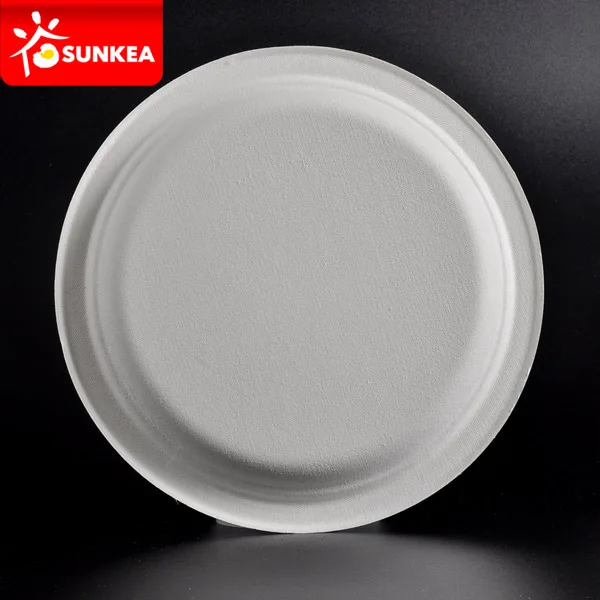 Bio degradable sugarcane bagasse waterproof disposable bio plates