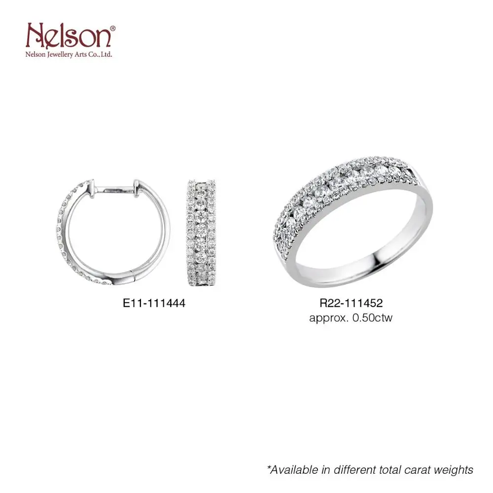 
Wholesale price no MOQ Daily Wear Genuine Diamond Anniversary 18K White Gold Diamond Fine Jewelry Band Ring for women 