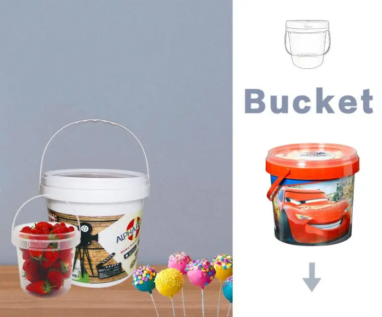 Clear food packaging plastic bucket for 1kg honey