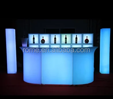 
Hot sell night club use glowing Plastic color change RGB bar counters design for event 
