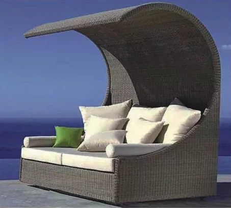 Factory outlets Outdoor Furniture  waterproof wicker nestrest hanging new design beach sunbed sun lounger