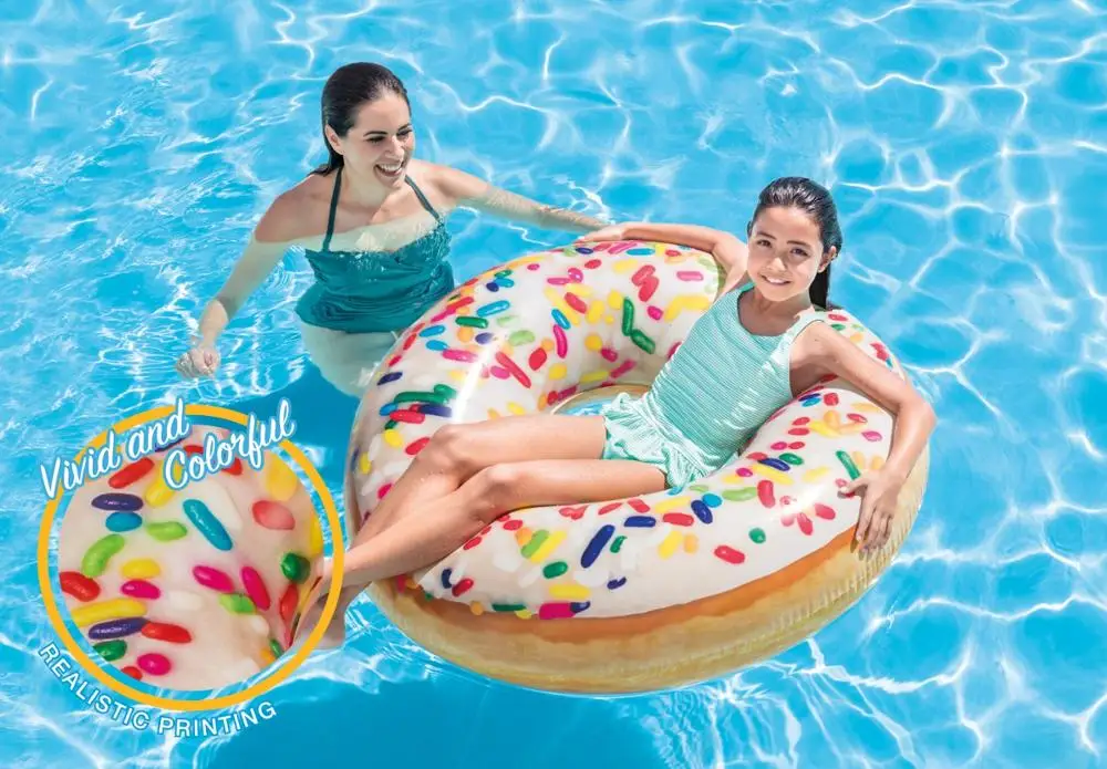 High Quality Large Custom Inflatable Sprinkle Donut Tube Water Pool Toys Float Swim Ring