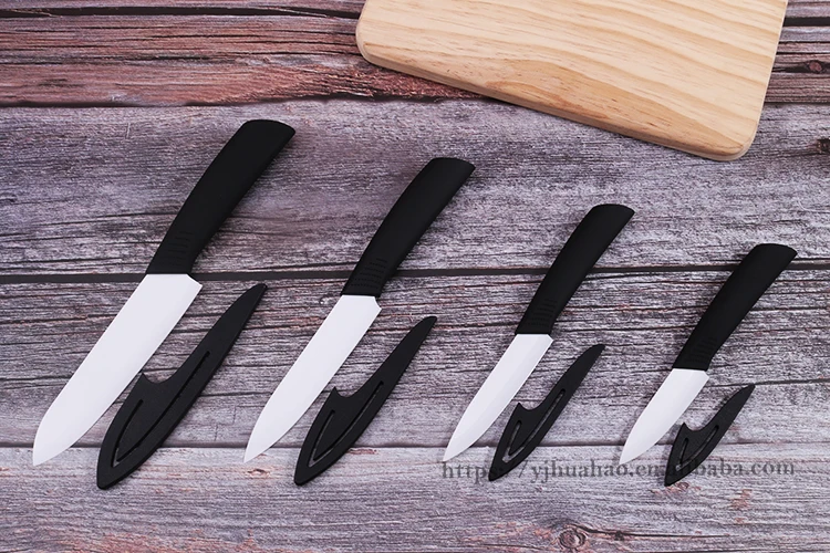 new design hot sell 3 + 4 + 5 + 6 inch ceramic knife with cover