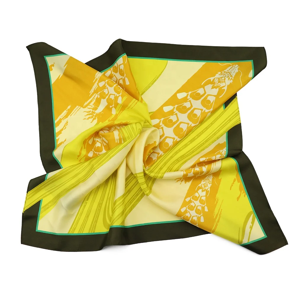 Уникальные квадратные шарфы Dragon Boat Race желтая Праздничная шаль шелковый шарф с принтом