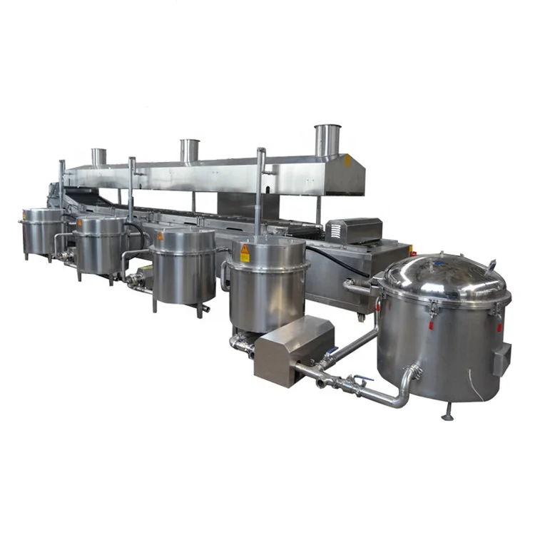Continuous industrial banana and plantain frying machine