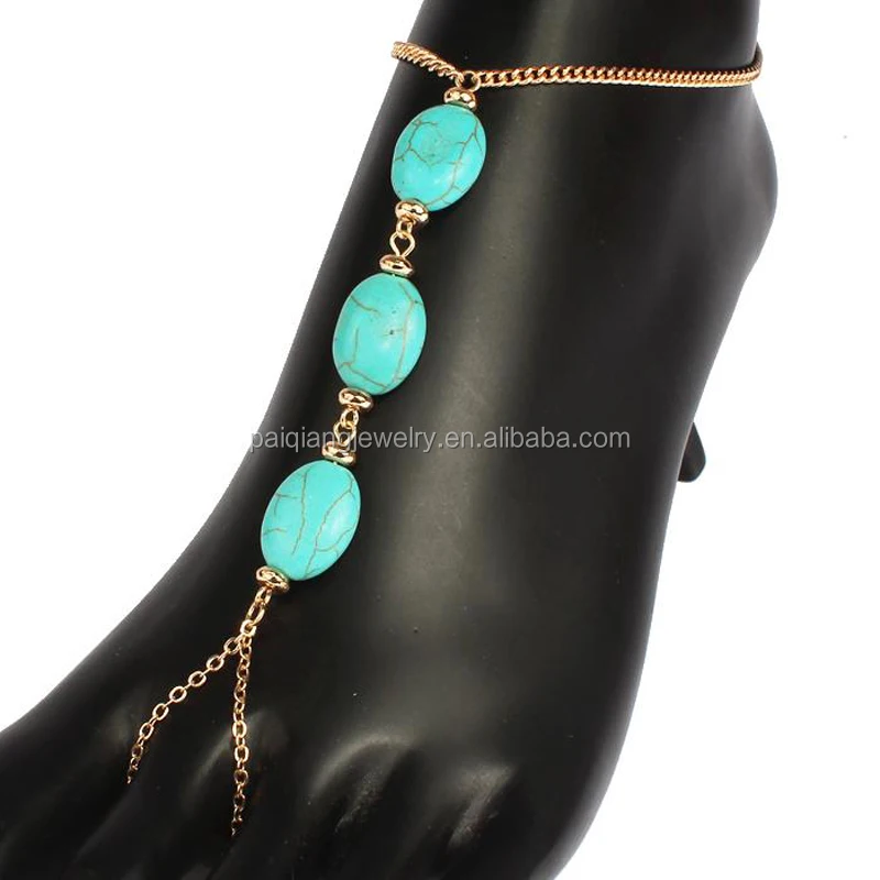 
Fashion new style elegant slave foot chain gold anklet designs with toe ring 