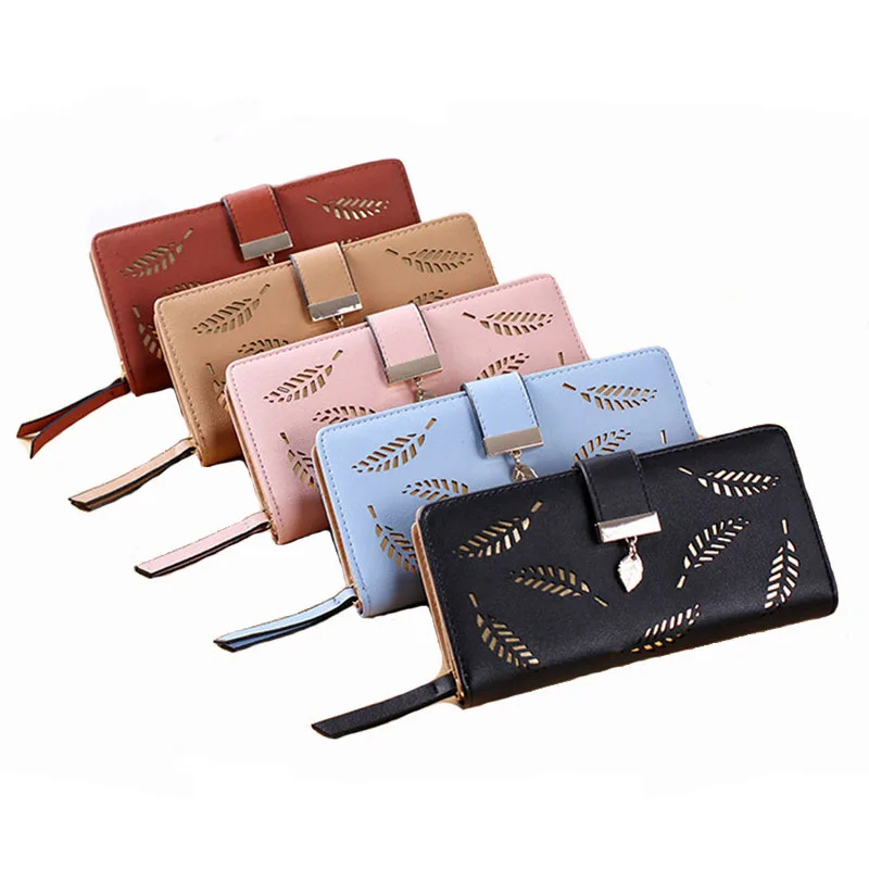 New Design Card Holder Leather Long Zipper Wallet for Women
