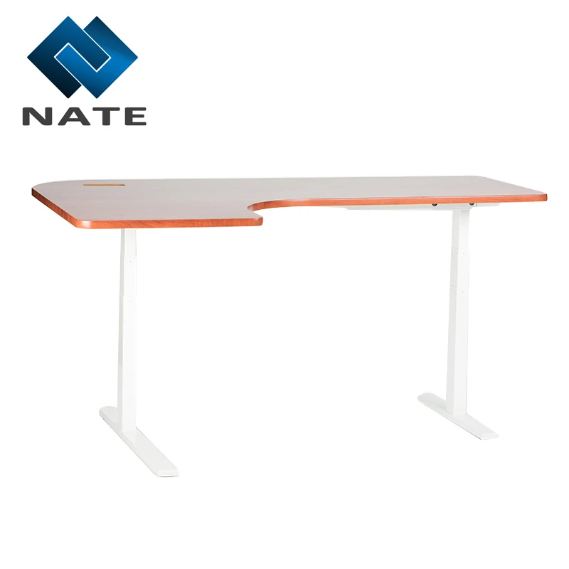 L Shape crank adjustable computer desk stand up desk adjustable height sit stand table