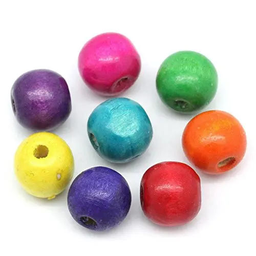 500 штук печатных деревянные бусины Различных Форм Свободные Spacer Бусины ножницы с отделкой бисером