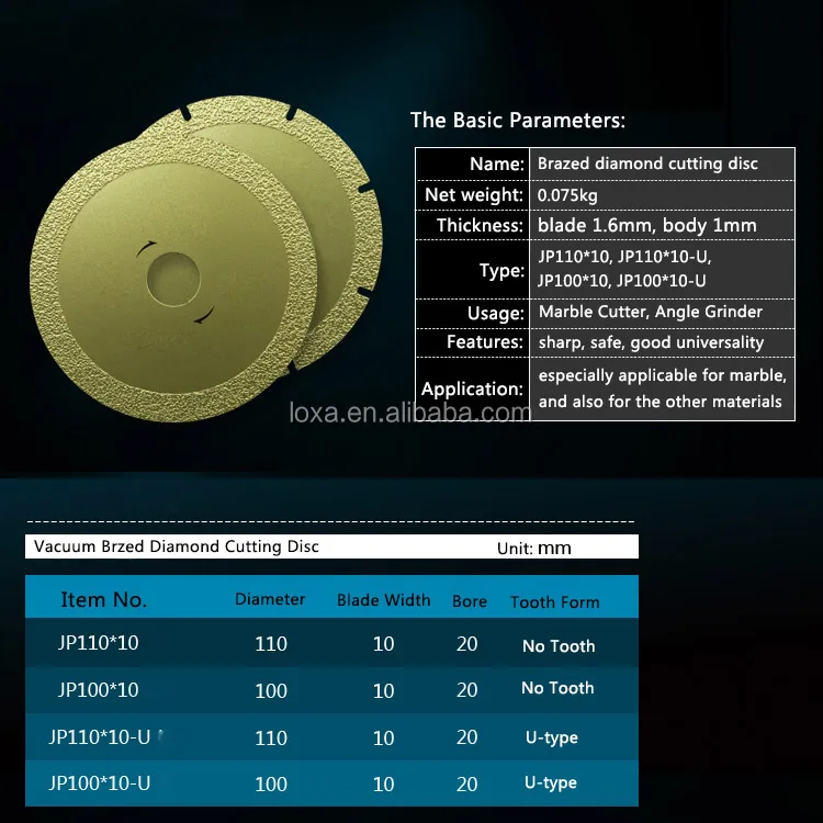 Universal Vacuum Brazed Diamond Cutting Grinding Disc for Cutting Marble
